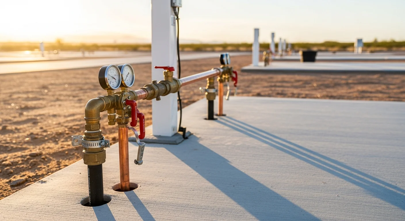 RV park plumbing hookup system maintenance
