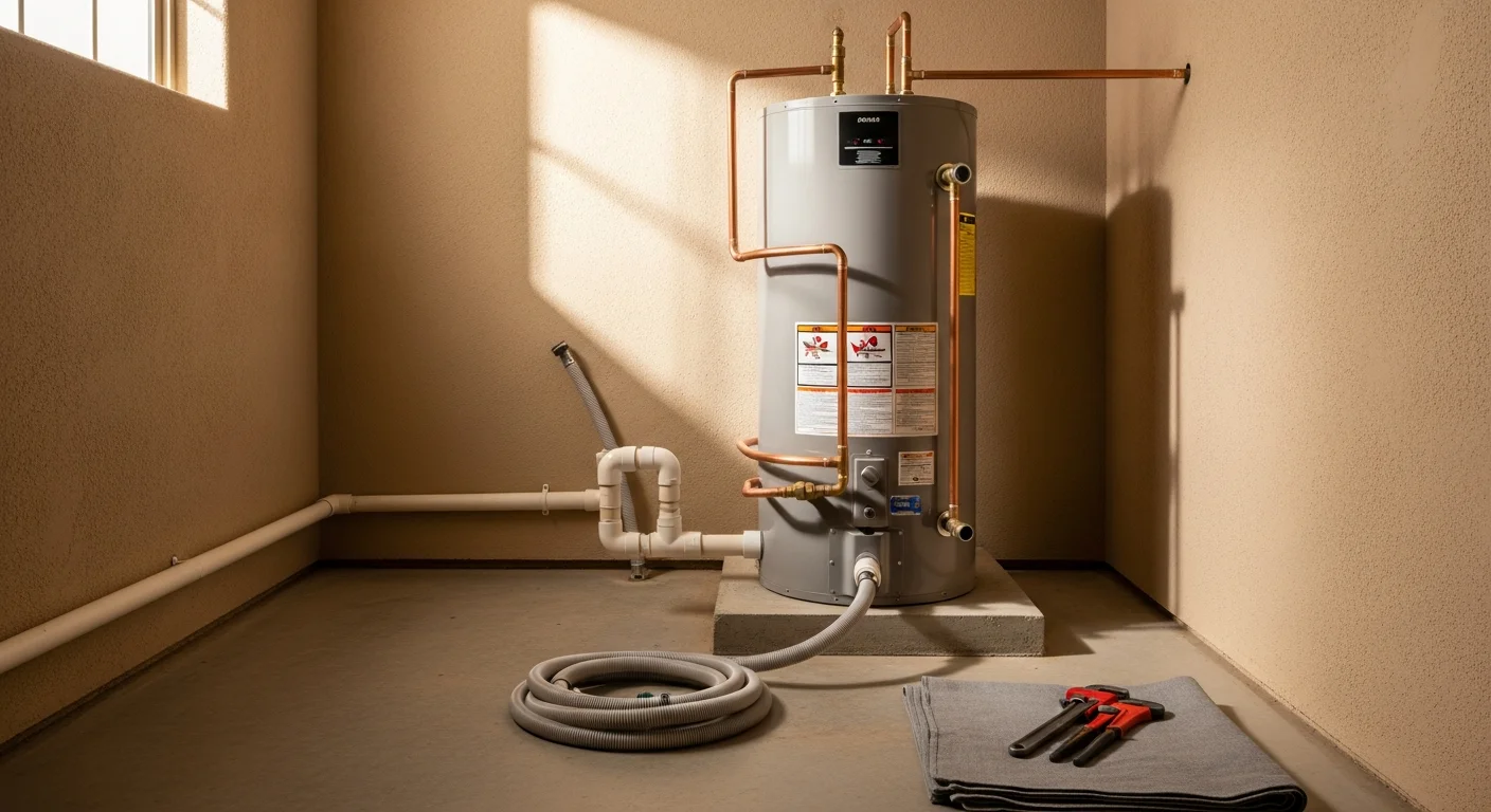 Water heater installation in residential home