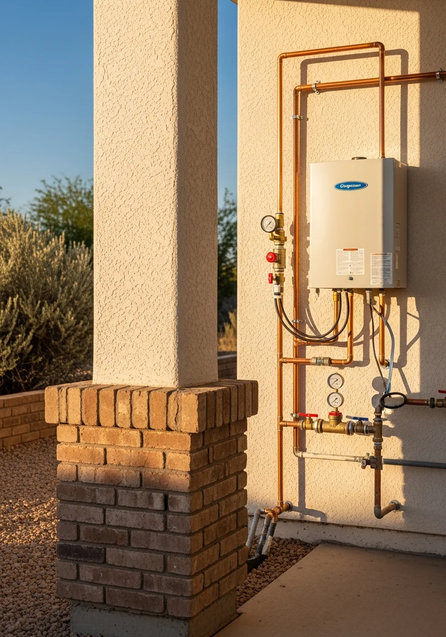 Close-up portrait of a professional crew member in work uniform standing in front of a completed residential project in Hobbs.